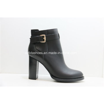 15fw New Fashion High Heels Mulheres Botas de couro